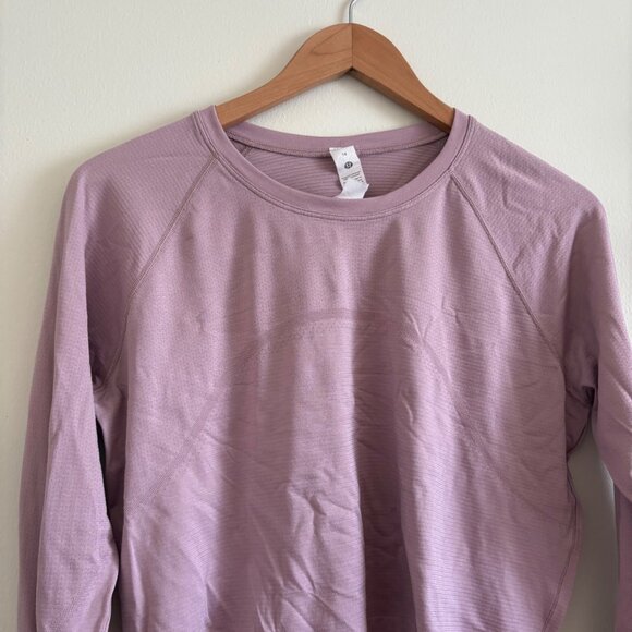 Lululemon Athletic Swiftly Tech Cropped Long Sleeve Shirt 2.0 Rose Blush Size 14 - Picture 3 of 8